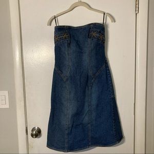 Y2K Jean strapless dress